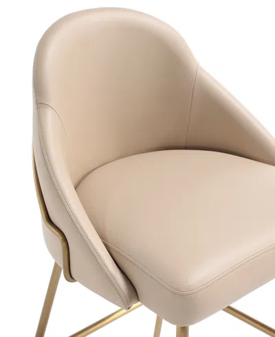 Manhattan Comfort Gracie 38" Leatherette Upholstered Counter Stool In Neutral