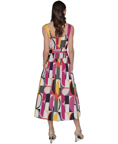 Karl Lagerfeld Petite Abstract-print Midi Dress In Multi