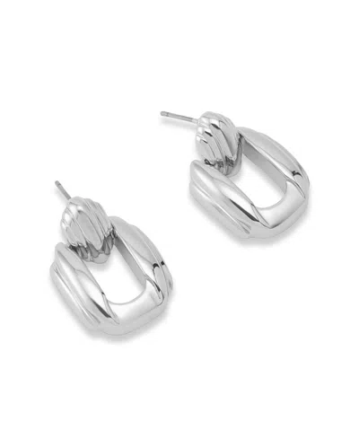 Robert Lee Morris Soho Ribbed Doorknocker Earrings In Metallic