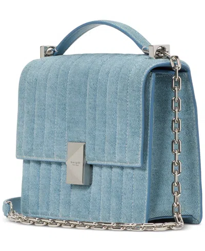 Kate Spade Deco Denim Chain Leather Shoulder Bag