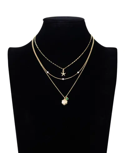 Unwritten Cubic Zirconia Sea Life Pendant Layered Necklace Set