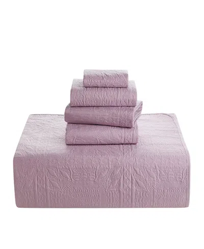 Nestl Grid Embossed 5-pc. Quilt Set, Full/queen