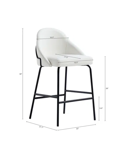 Manhattan Comfort 38" Faux Leather Gracie Counter Stool In White