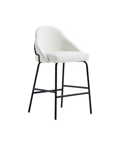 Manhattan Comfort 38" Faux Leather Gracie Counter Stool In White