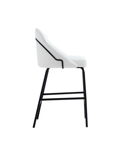Manhattan Comfort 38" Faux Leather Gracie Counter Stool In White
