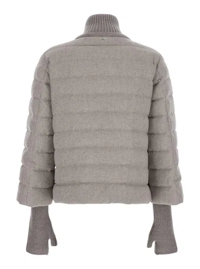 Herno Quilted High-neck Jacket In Gray