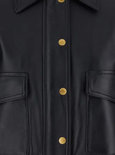 Michael Kors Leather Blouson In Black