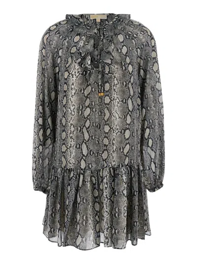 Michael Kors Snake Ls Ruffle Mini Drs
