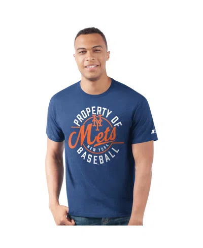 Starter Royal New York Mets Prime Time Property Of T-shirt In Blue