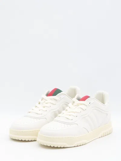 Gucci Sneakers In Gg Fabric With Iconic Web Tape On The Tongue In White