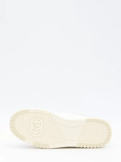 Gucci Sneakers In Gg Fabric With Iconic Web Tape On The Tongue In White