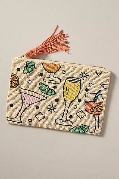 By Anthropologie The Fiona Large Beaded Pouch