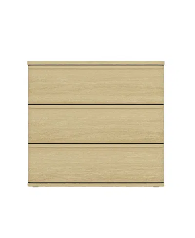 Manhattan Comfort 26" Medium Density Fiberboard Molly Modern 3-drawer Nightstand In Neutral