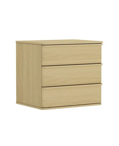 Manhattan Comfort 26" Medium Density Fiberboard Molly Modern 3-drawer Nightstand In Neutral