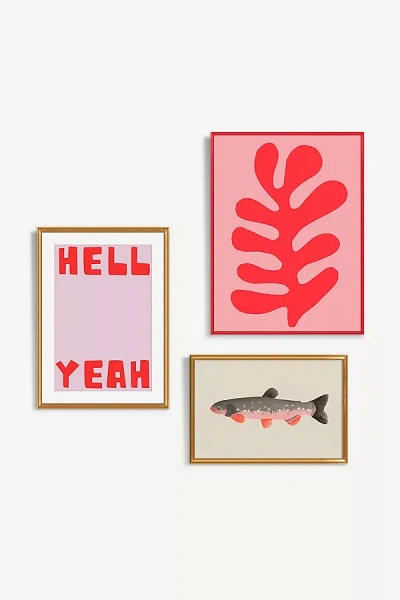 Anthropologie Proud Pink Gallery Wall Art In Pink
