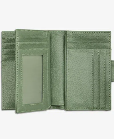 Giani Bernini Softy Leather Framed Colorblock Wallet, Created For Macy's In Green