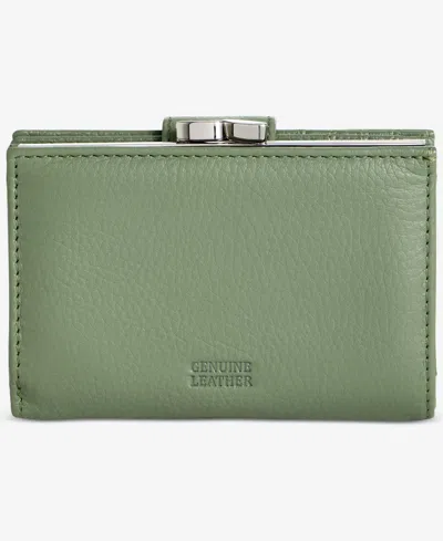 Giani Bernini Softy Leather Framed Colorblock Wallet, Created For Macy's In Green