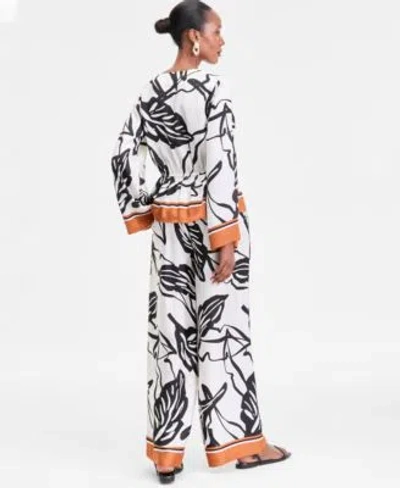 Inc International Concepts Womens Peplum Top High Rise Wide Leg Pants Exclusively At Macys In White