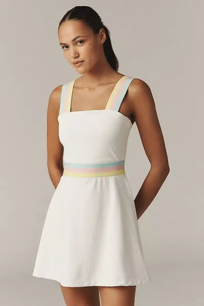 Beach Riot Gene Colorblock Open-stitch Cardigan In White