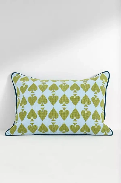 Anthropologie Ace Cotton Embroidered Needlepoint Pillow In Multi