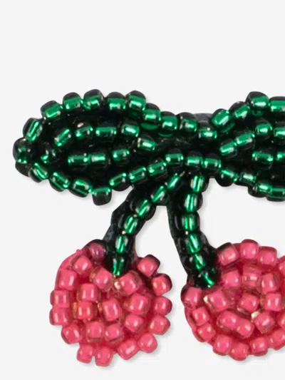 Konges Slojd Set Of 2 Beaded Cherry Hair Clips In Red