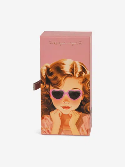 Konges Slojd Girls Glitter Heart Sunglasses In Pink