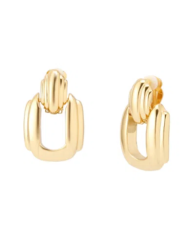 Robert Lee Morris Soho Ribbed Doorknocker Clip-on Earrings In Gold
