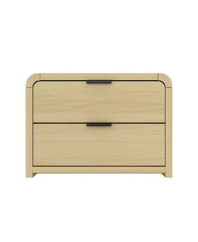 Manhattan Comfort 28" Medium Density Fiberboard Grace Modern 2-drawer Nightstand In Neutral