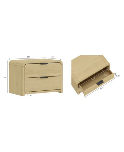Manhattan Comfort 28" Medium Density Fiberboard Grace Modern 2-drawer Nightstand In Neutral