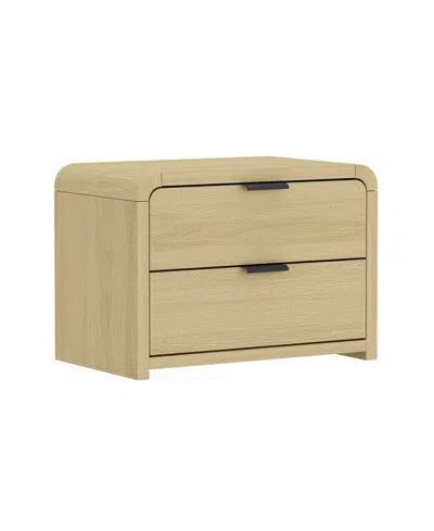 Manhattan Comfort 28" Medium Density Fiberboard Grace Modern 2-drawer Nightstand In Neutral