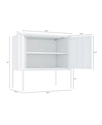 Manhattan Comfort Ava 23.6" Modern 2-shelf Accent Cabinet In White