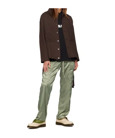 Song For The Mute Logo-patch Button-up Shirt Jacket In Brown