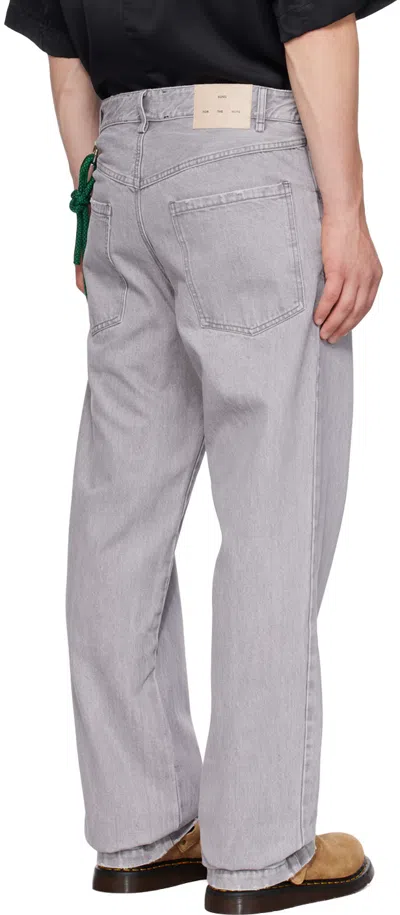 Song For The Mute Gray Long Work Jeans In Gray