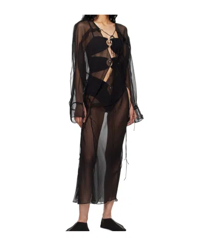 Christopher Esber Bias Concave Midi Dress In Black