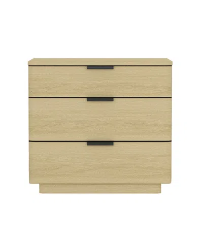 Manhattan Comfort 26" Medium Density Fiberboard Payton Modern 3-drawer Nightstand In Neutral