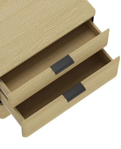 Manhattan Comfort 26" Medium Density Fiberboard Payton Modern 3-drawer Nightstand In Neutral