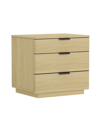 Manhattan Comfort 26" Medium Density Fiberboard Payton Modern 3-drawer Nightstand In Neutral