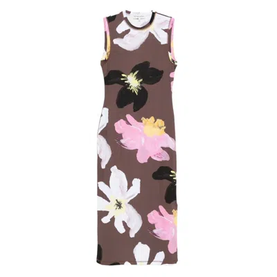 Stine Goya Floral Jersey Tank Dress In Multi