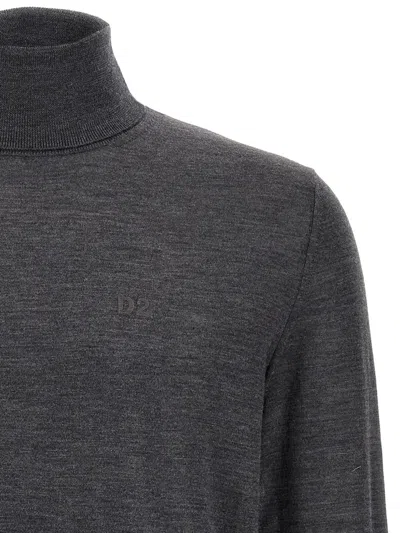 Dsquared2 D2 Turtleneck Sweater In Black