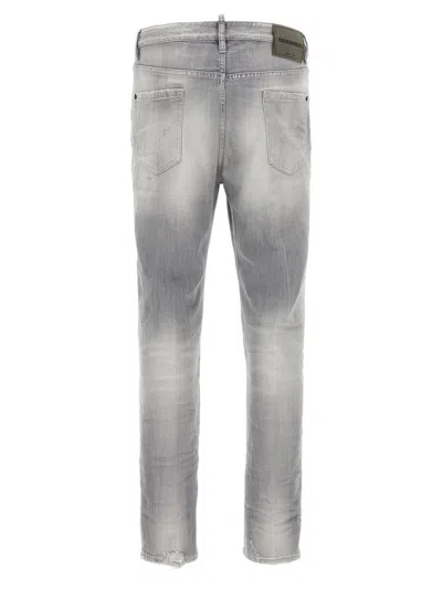 Dsquared2 Dsquared Grey Stretch Denim Skater Jeans In Neutral