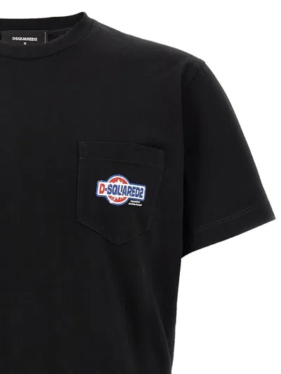 Dsquared2 T-shirt With Pocket And Logo In Black