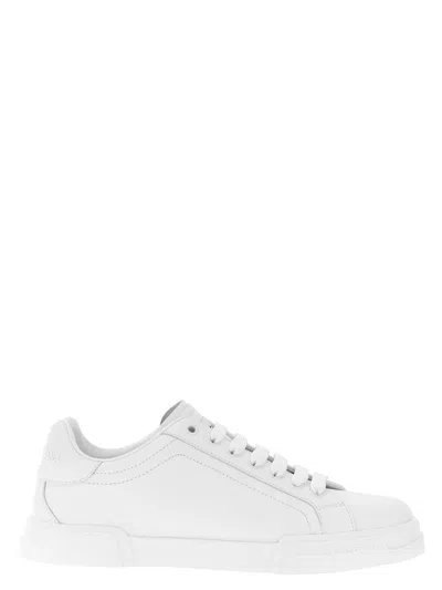 Dolce & Gabbana Leather Sneakers In White
