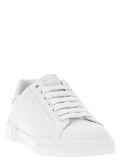 Dolce & Gabbana Leather Sneakers In White