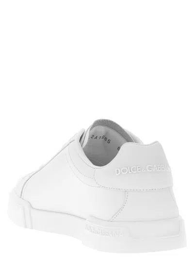 Dolce & Gabbana Leather Sneakers In White