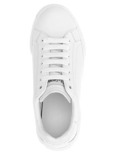 Dolce & Gabbana Leather Sneakers In White