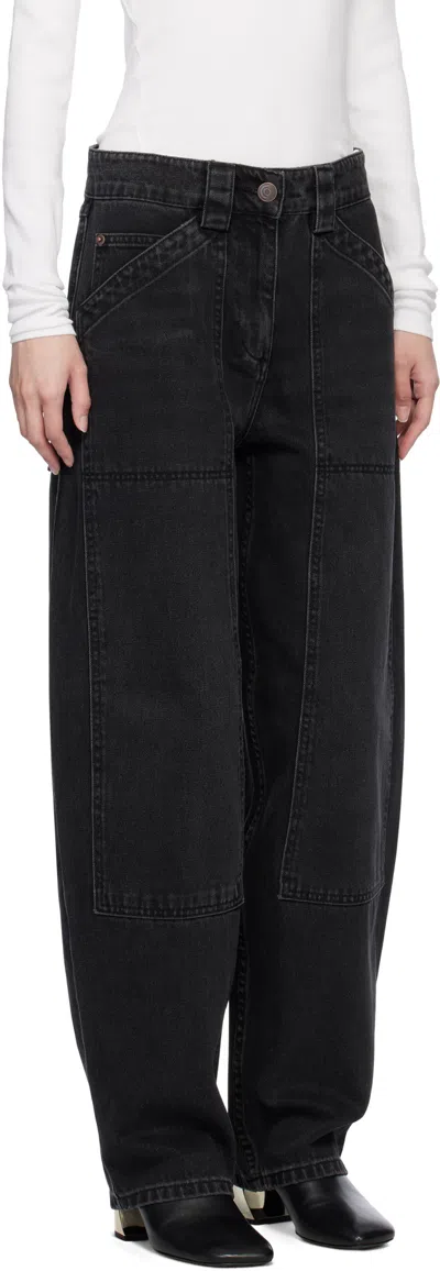 Co Denim Patch Pocket Jeans In Black