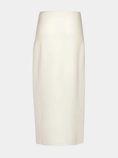 Gabriela Hearst Robbia Wool Pencil Skirt In White