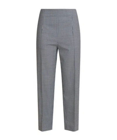 Marni Gingham-patterned Trousers In Gray