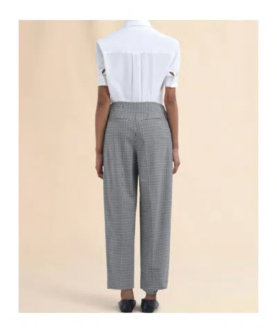 Marni Gingham-patterned Trousers In Gray