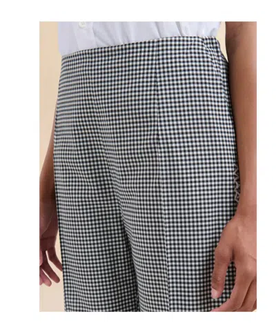 Marni Gingham-patterned Trousers In Gray